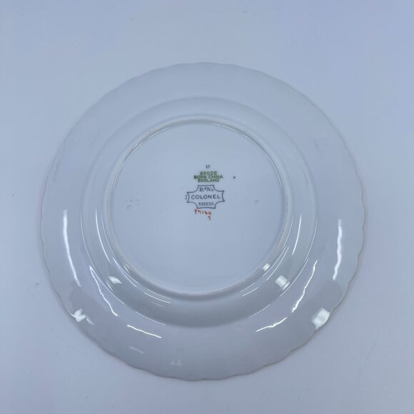 spode colonel gray bone china salad plates set of 4 floral garland gold trim - Picture 4 of 5